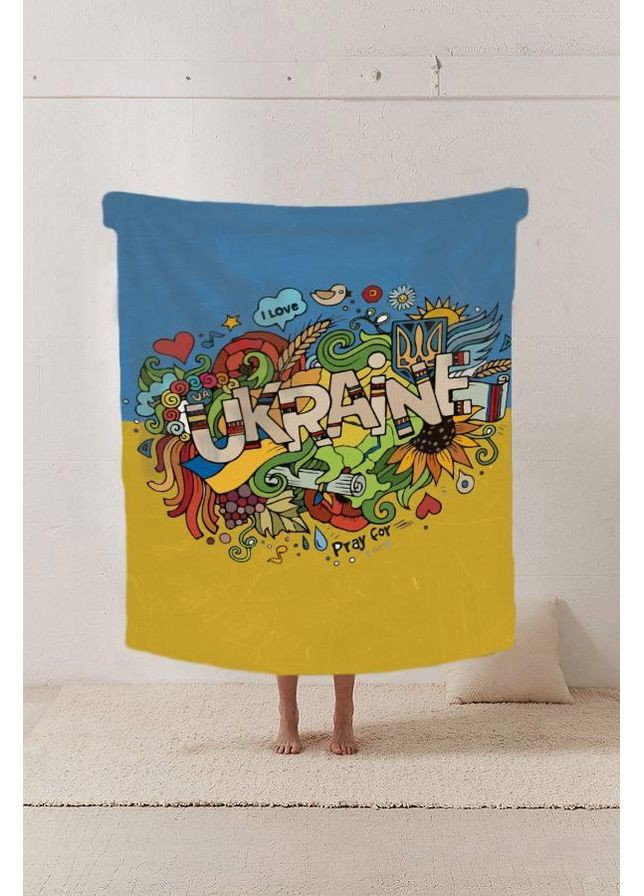 Плед плюшевий патріотичний 3D UKRAINE 160х200 см No Brand (358099783)