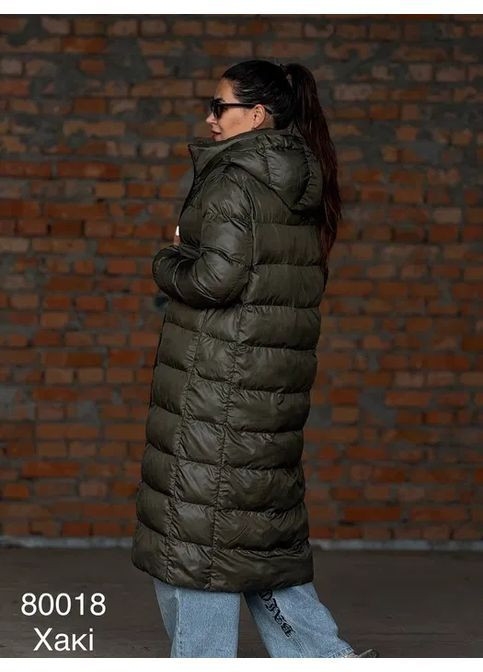 Оливкова (хакі) зимня жіноче пальто куртка єврозима куртка-пальто No Brand