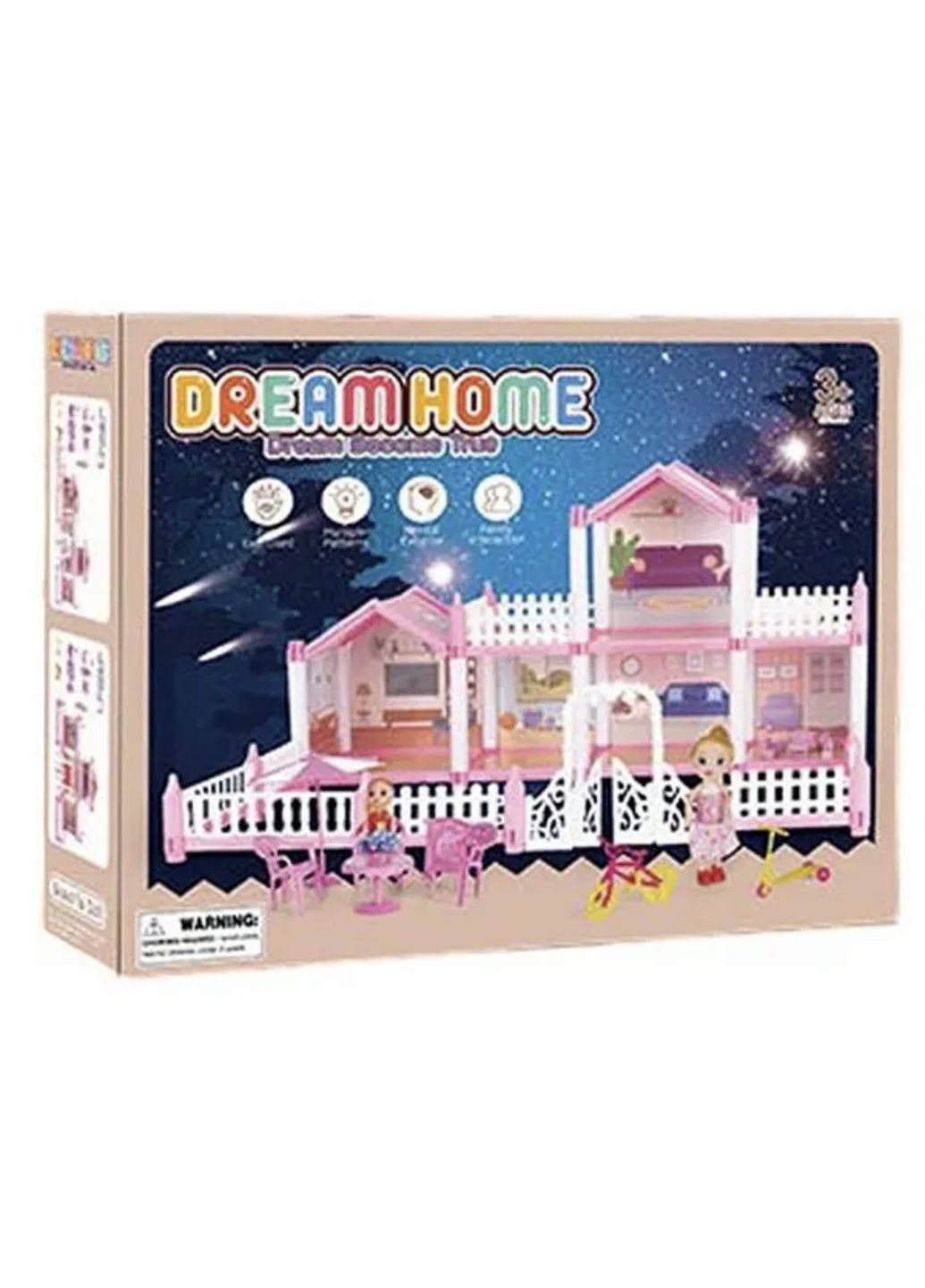 Домик для куклы 38*23*41 кукольный дом с мебелью No Brand (370030857)