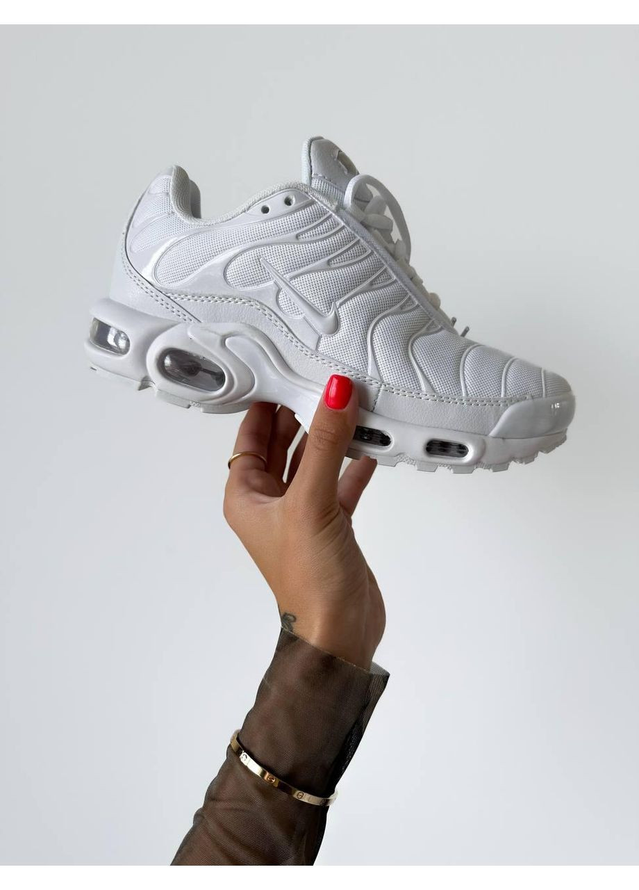 КРОССОВКИ ЖЕНСКИЕ NIKE MAX TN PLUS WHITE НАЙК АИР МАКС ТН ПЛЮС No Brand белые демисезоны (367170426)