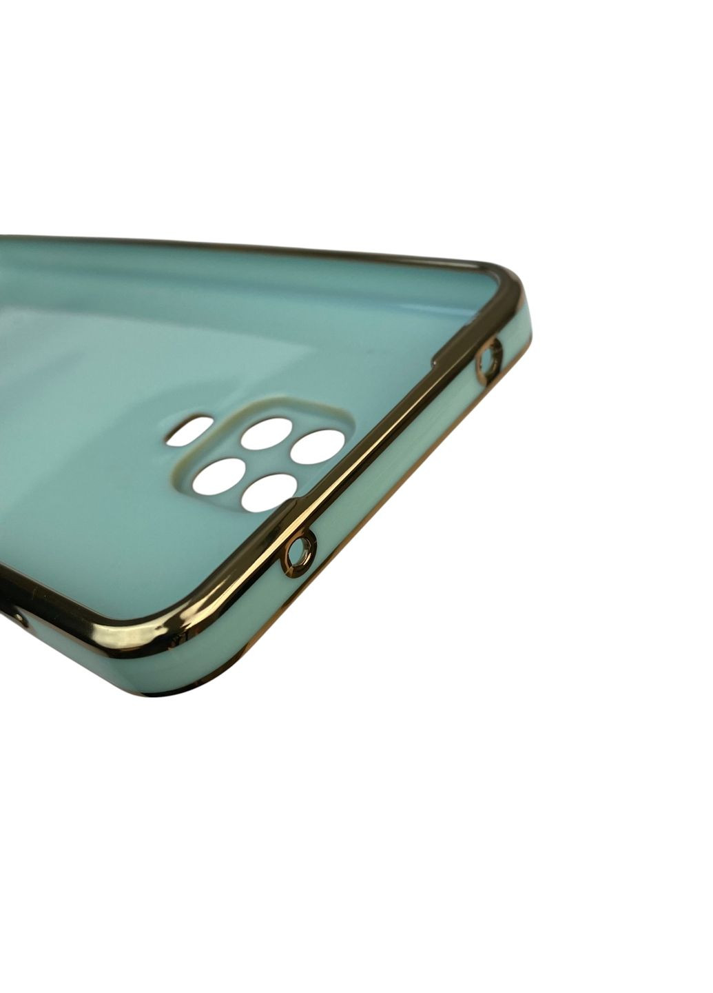 Чехол для Redmi Note 9 Pro с кольцом-подставкой с золотой окантовкой на редми нот 9 про бирюзовый gs1 Xiaomi (366230437)