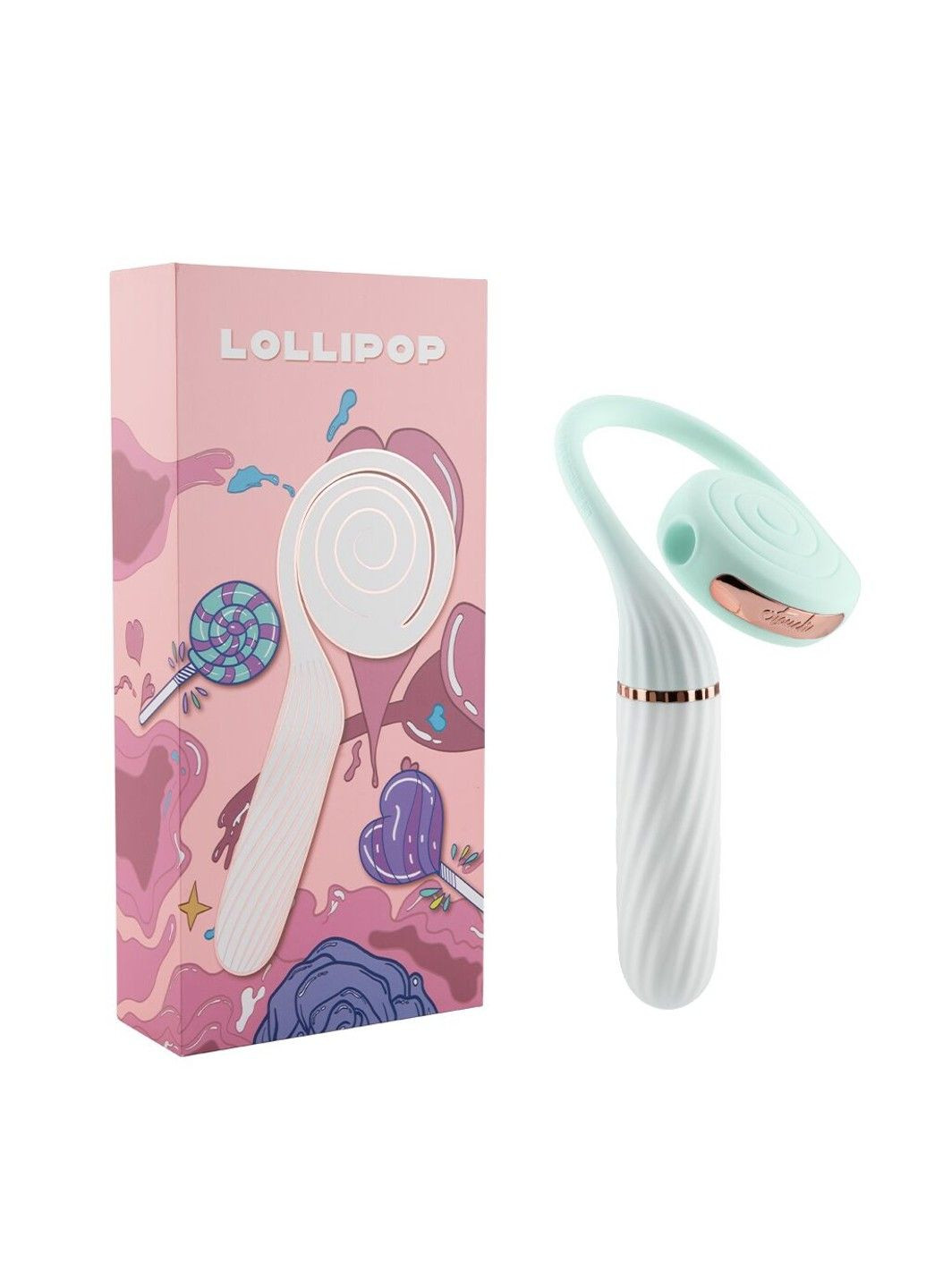 Вибратор пульсатор с вакуумной стимуляцией LOLLIPOP Teal мощный вибромассажер для клитора Otouch (298349079)