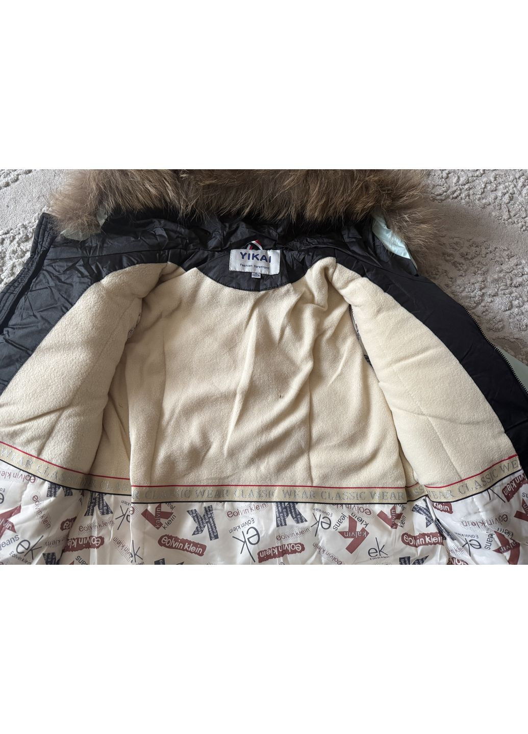 Комбинированная зимняя детская зимняя удлиненная куртка пальто на девочку 140-164 No Brand