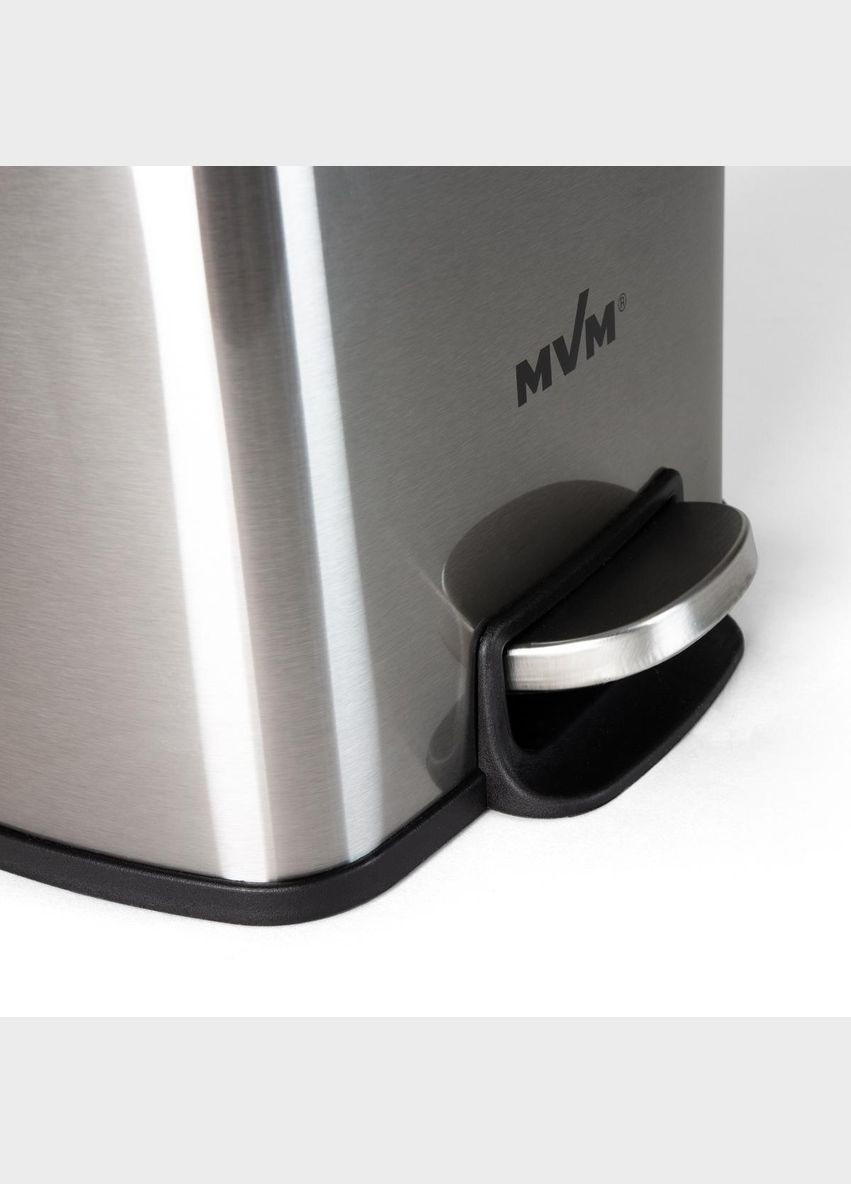 Мусорное ведро с крышкой и педалью BIN-15 5L SS MVM (317254089)