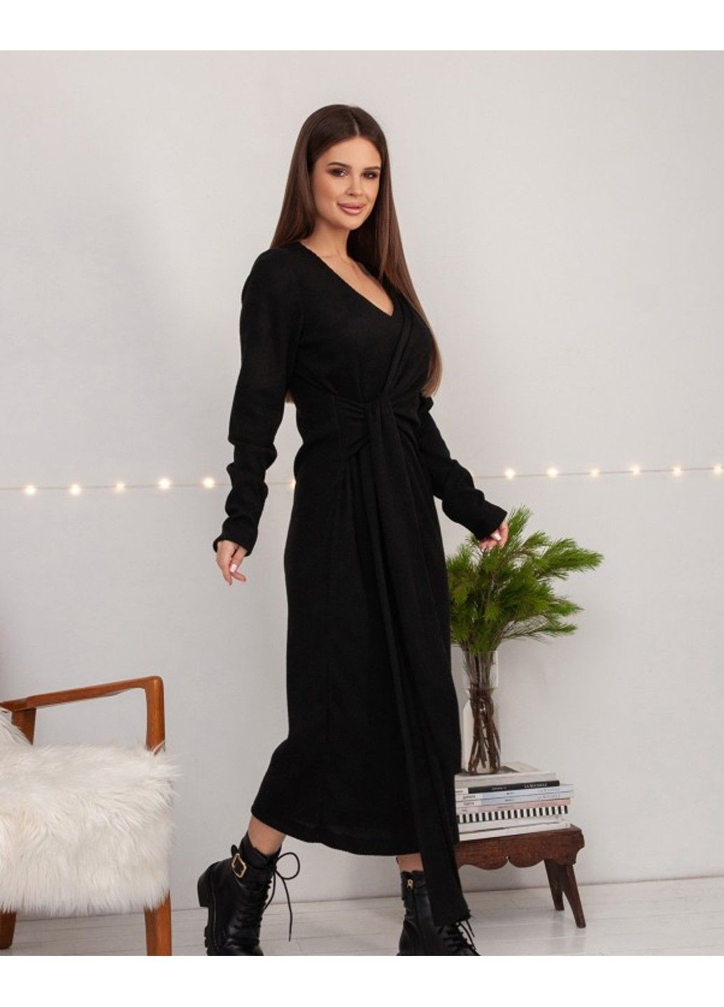 Чорна повсякденний сукня 14424 чорний ISSA PLUS