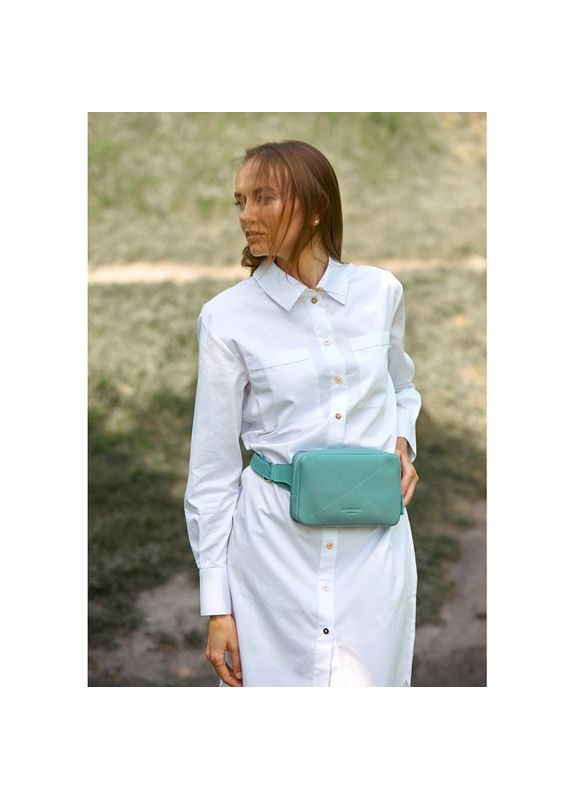 Сумка жіноча шкіряна через плече Dropbag Mini бірюзова BlankNote (302007907)