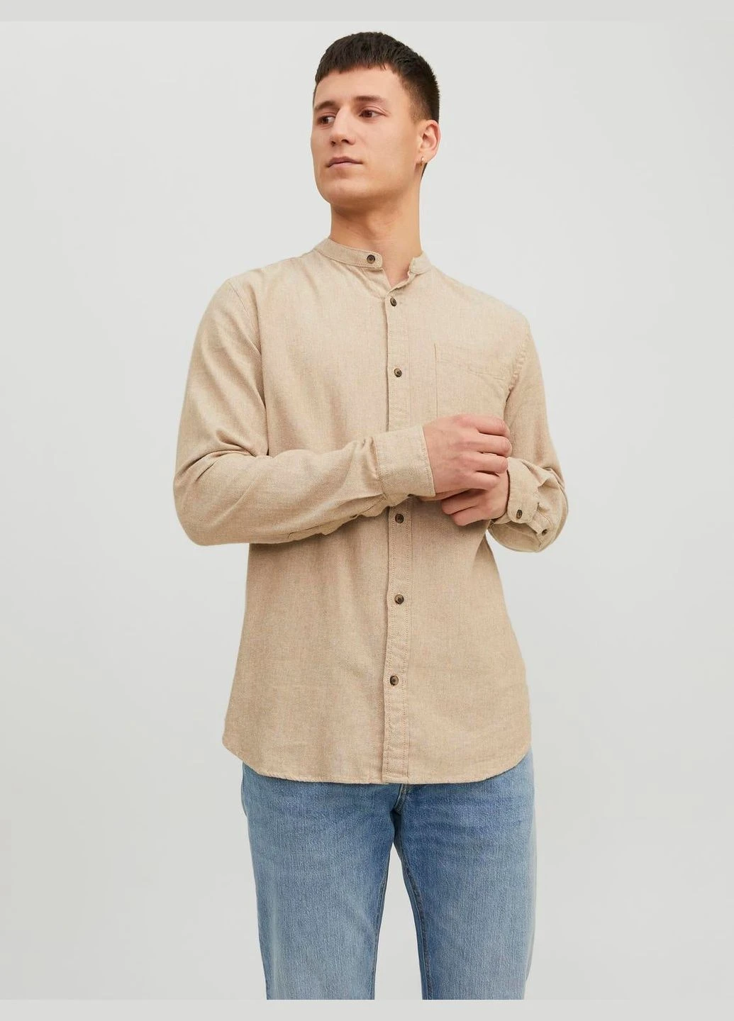 Бежевая рубашка Jack & Jones
