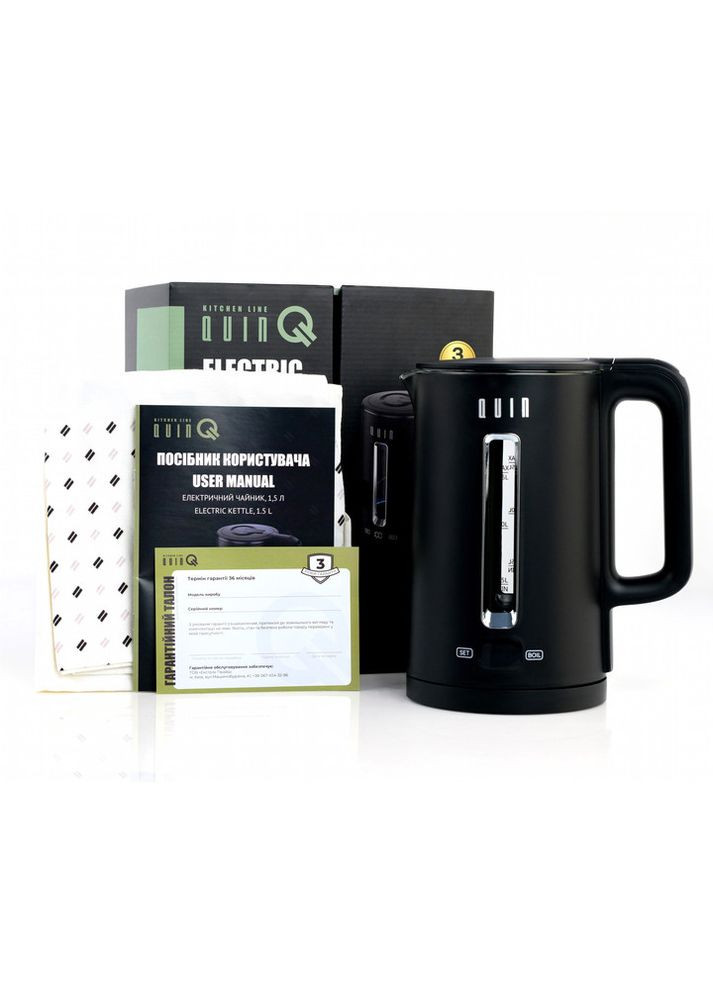 Электрочайник KTL-202 Black 1.5 л черный QUIN (365680699)