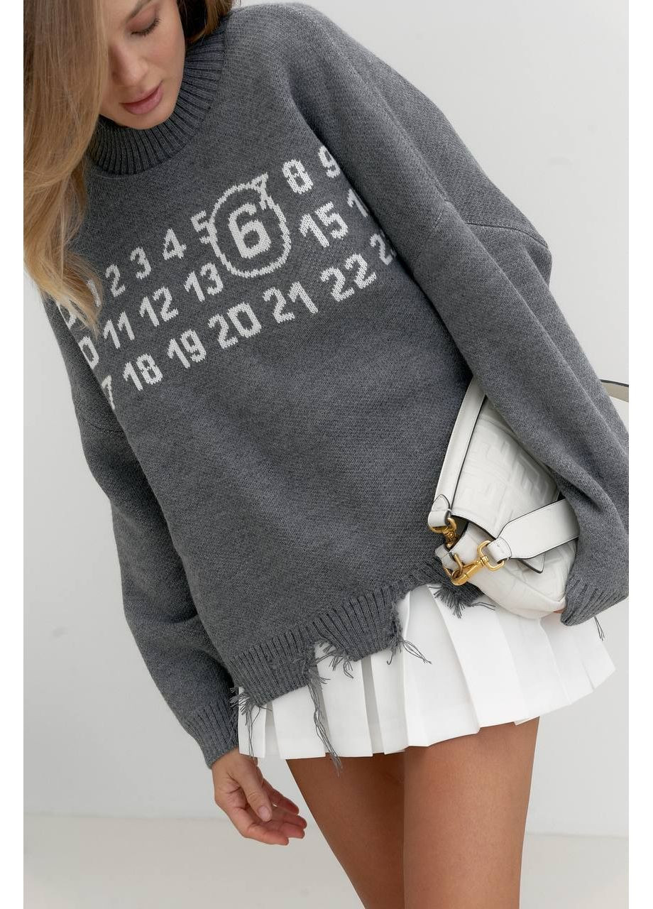 Серый демисезонный стильный, уютный и теплый свитер джемпер Україна