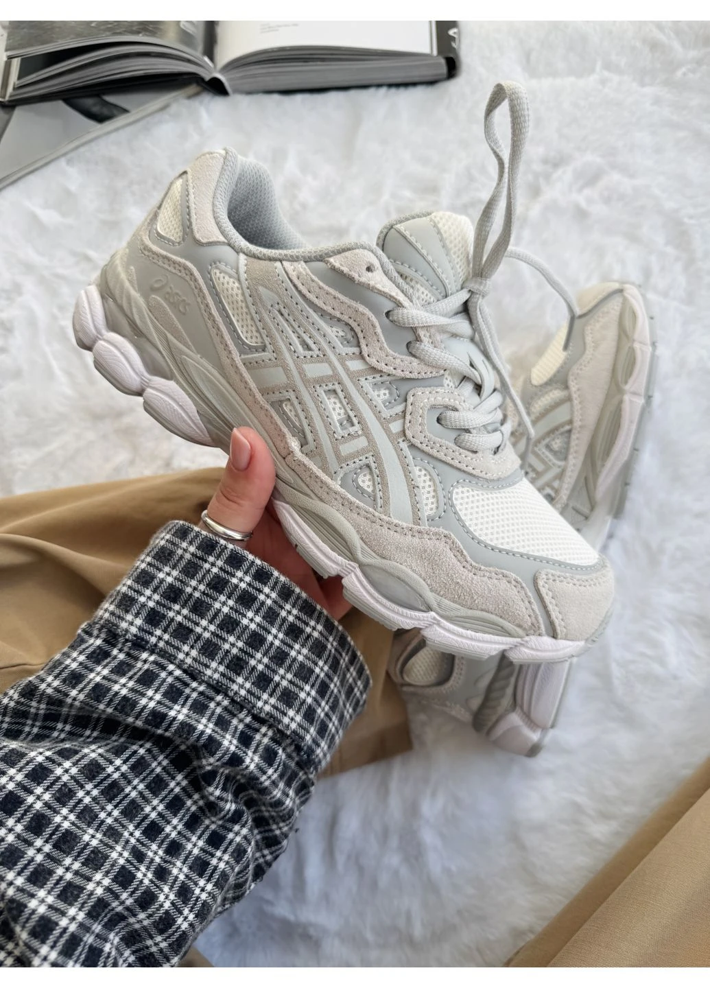 Цветные демисезонные gel-nyc light grey Asics 156179