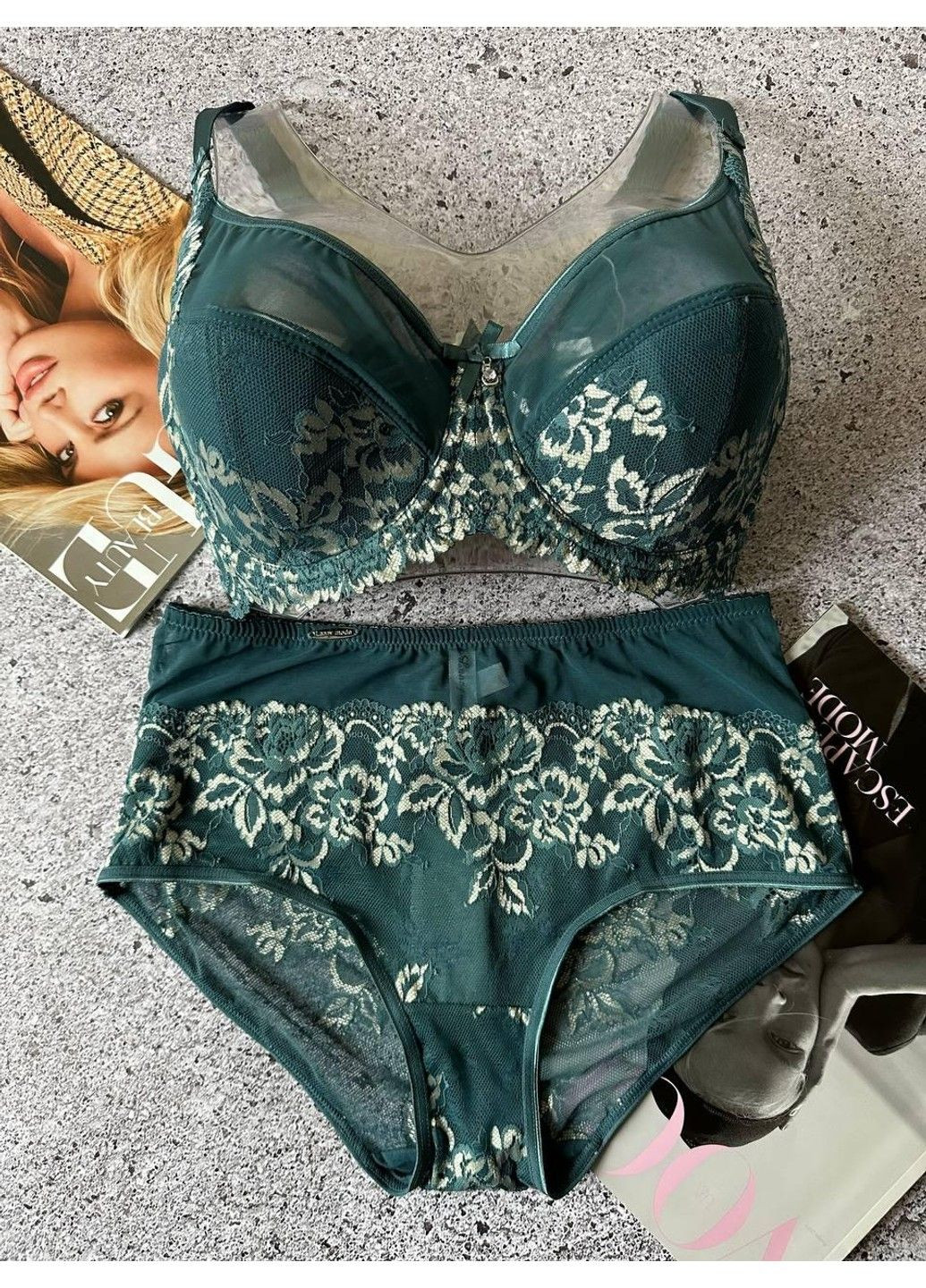 Зелений зелений комплект жіночої білизни Lanny Mode