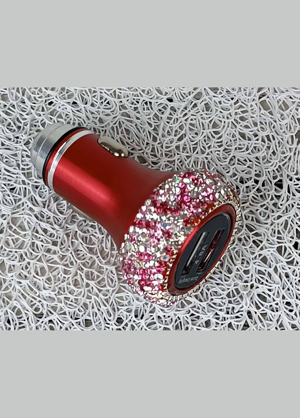 Автомобильное зарядное устройство 2 USB с красными стразами 5V/4.8A No Brand 2091 (316257968)