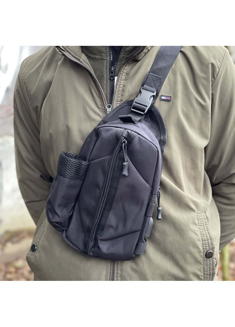 Сумка бананка через плече Black No Brand (372179062)