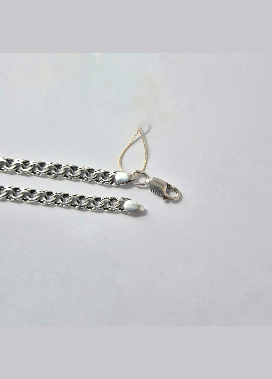 Срібний чорнений ланцюжок ланцюг Бісмарк Плоский см 12.21г срібло 925 проби Чорнений л11 No Brand (315438394)