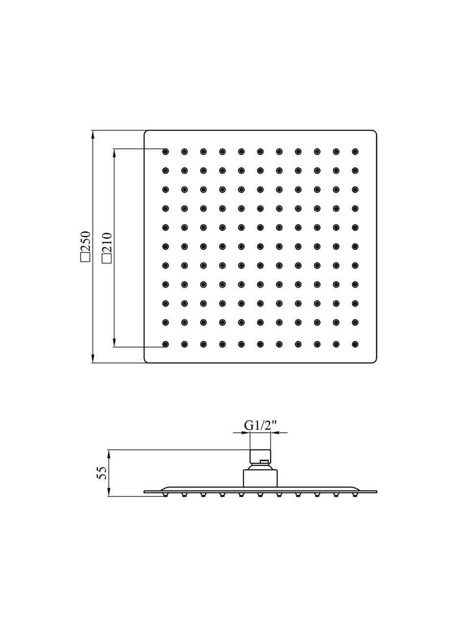 Лейка для верхнего душа KRP Edelstahl Kubus - ESG704-25 Kroner (368585465)