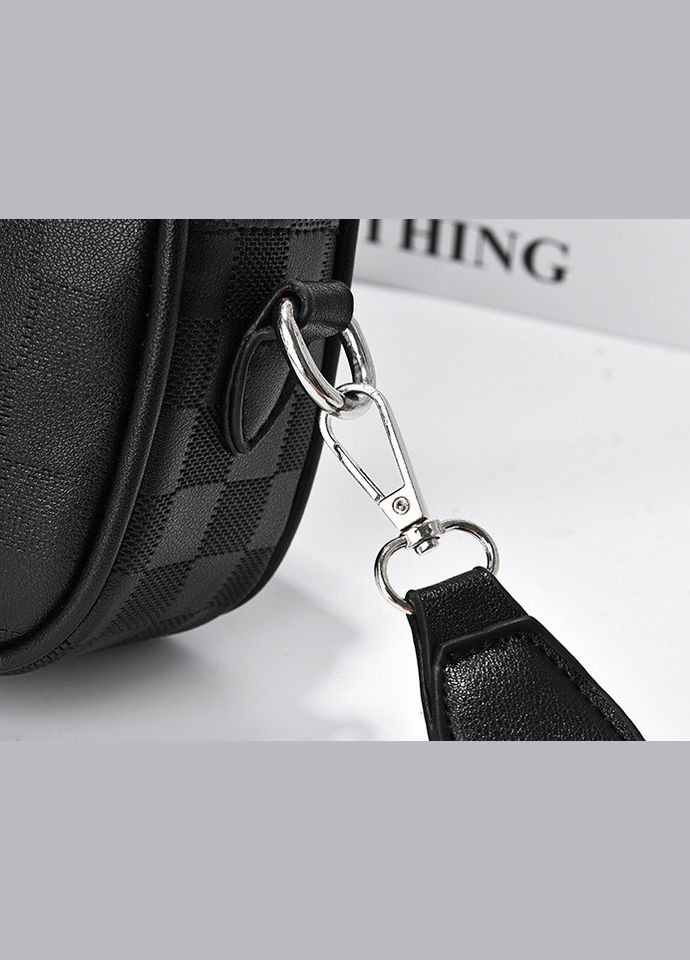 Клатч мини сумка на плечо в клеточку из экокожи черная (sku_1257) No Brand (330575812)