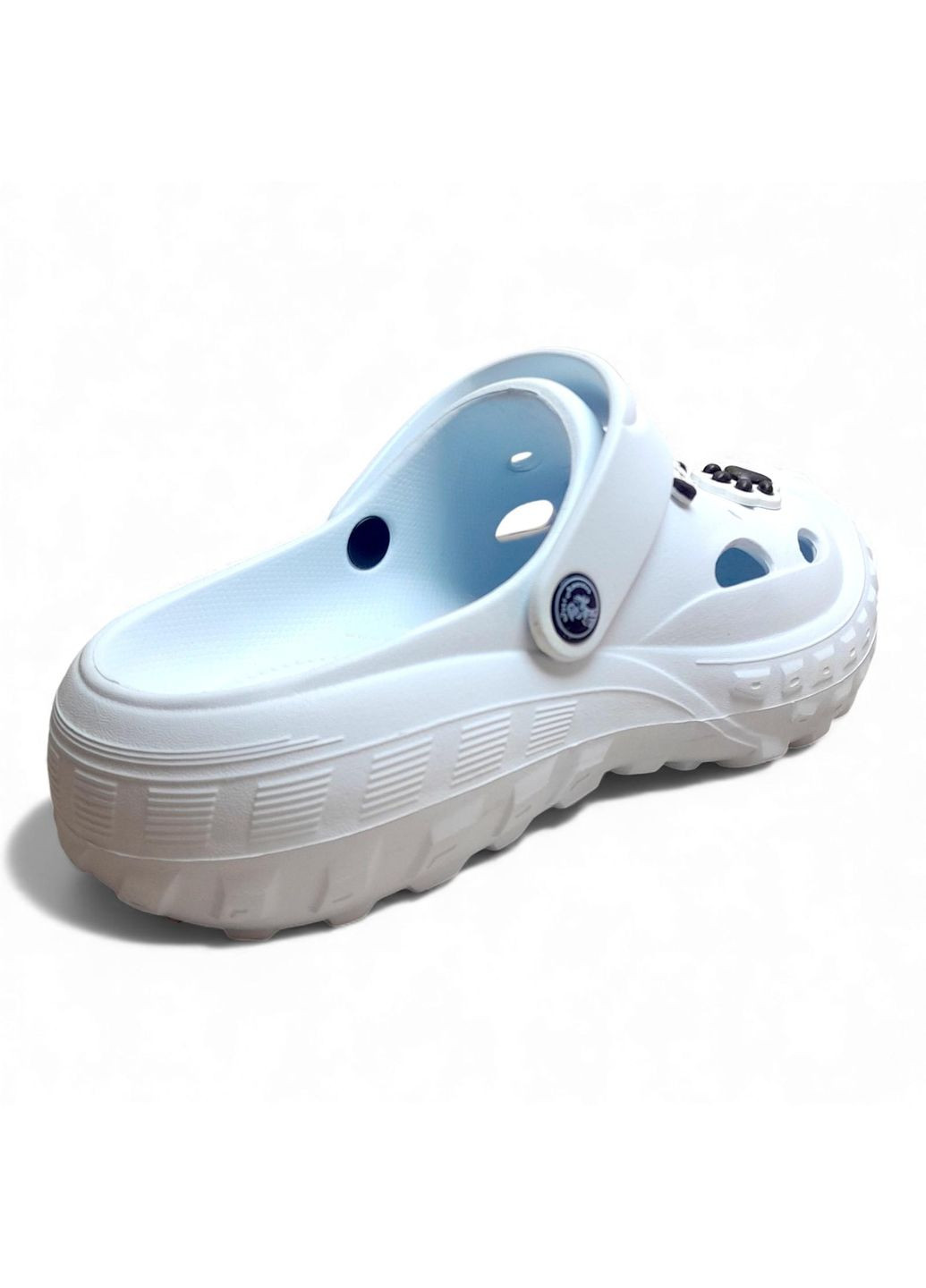 Белые женские кроксы с массивной рельефной подошвой размер 36 (22,5см.) бирюзового цвета Jose Amorales