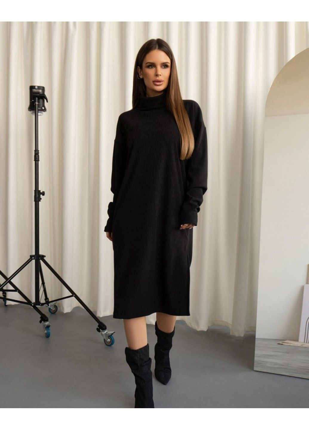 Черное повседневный платье 14433 s черный ISSA PLUS