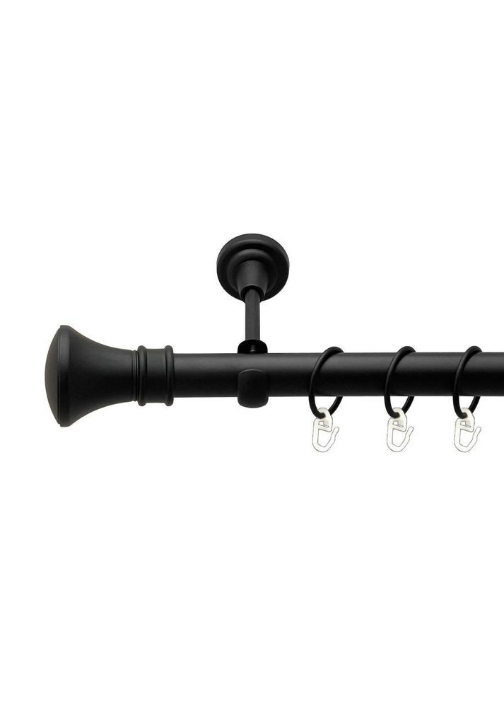 Карниз Люксор металлический однорядный открытый гладкая труба Черный Бархат 25 мм 160 см (00-00018166) ORVIT (300691797)