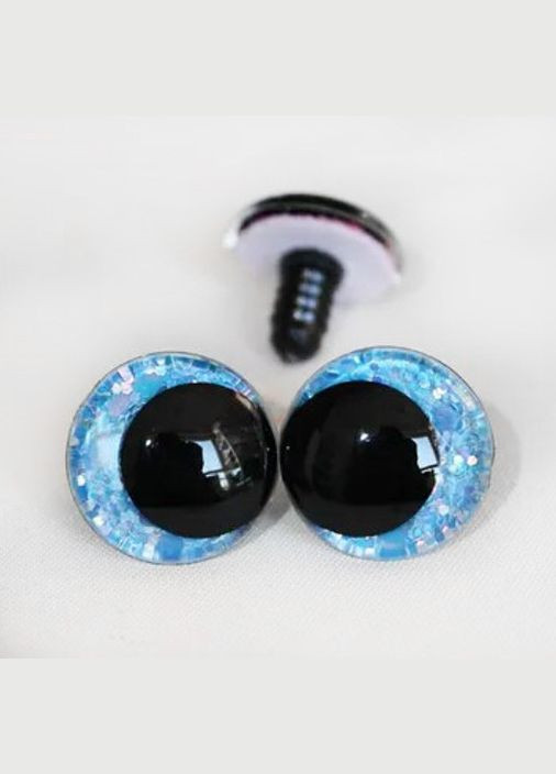 Очі для іграшок блискучі, зміщена зіниця, 18 мм, блакитні, 2 шт No Brand (340484810)
