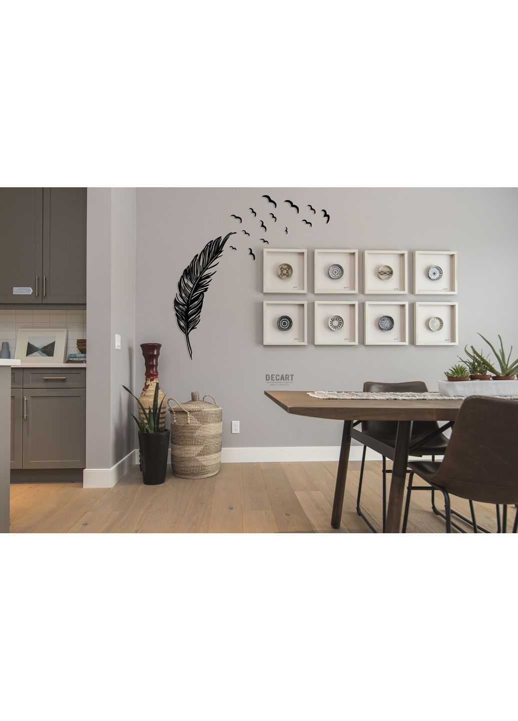 Деревянное панно на подарок декор на стену для комнаты, гостиной "Перевоплощение" 90х45 см Decart (360611126)