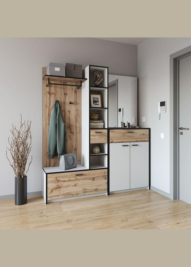 Прихожа з штангою для одягу та гачками від KO-0002 Білий/Аппалачі MORELI (361035289)