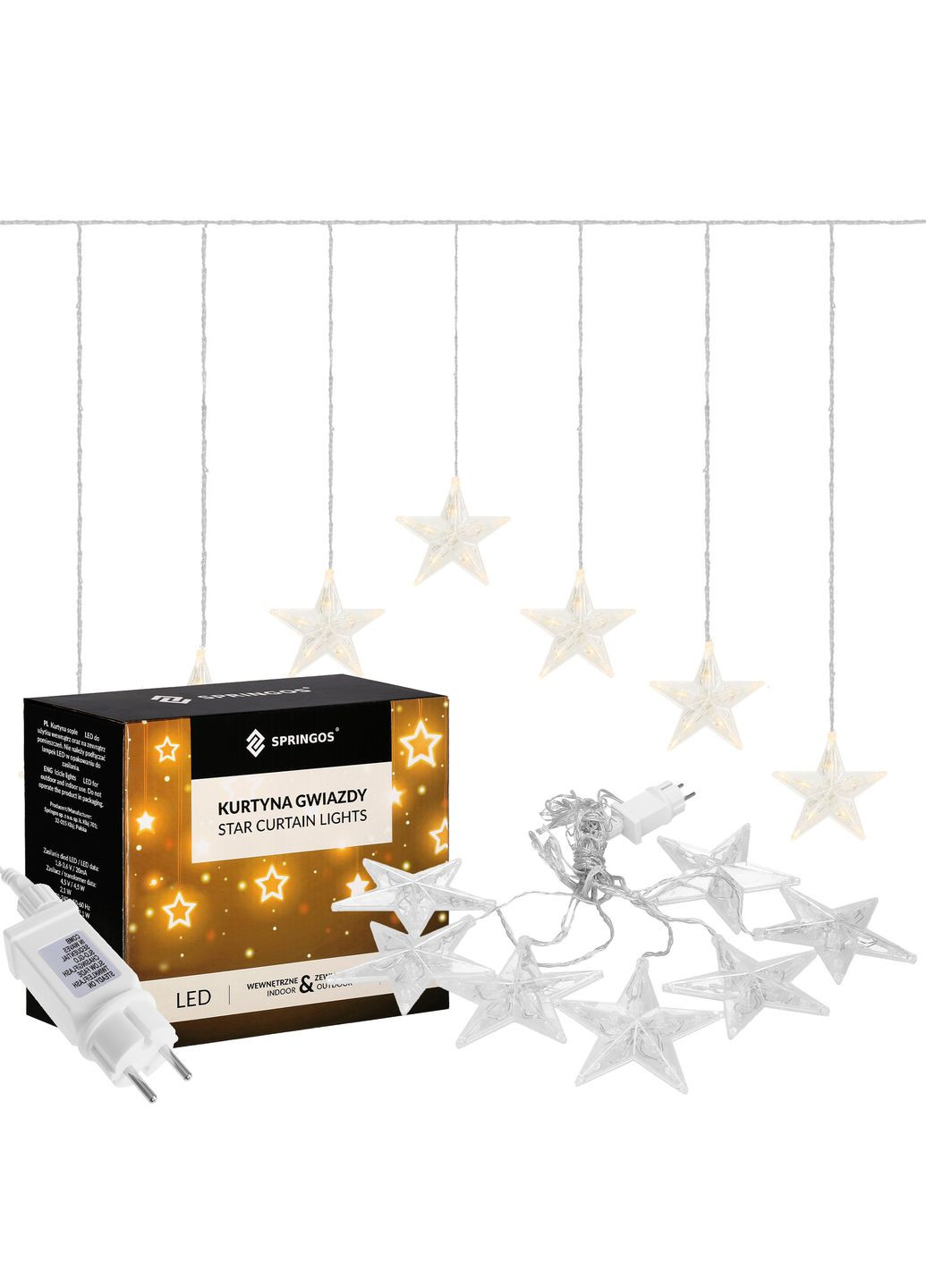 Гирлянда бахрома уличная (наружная) 2 м 70 LED CL4016 Warm White Springos (322063134)