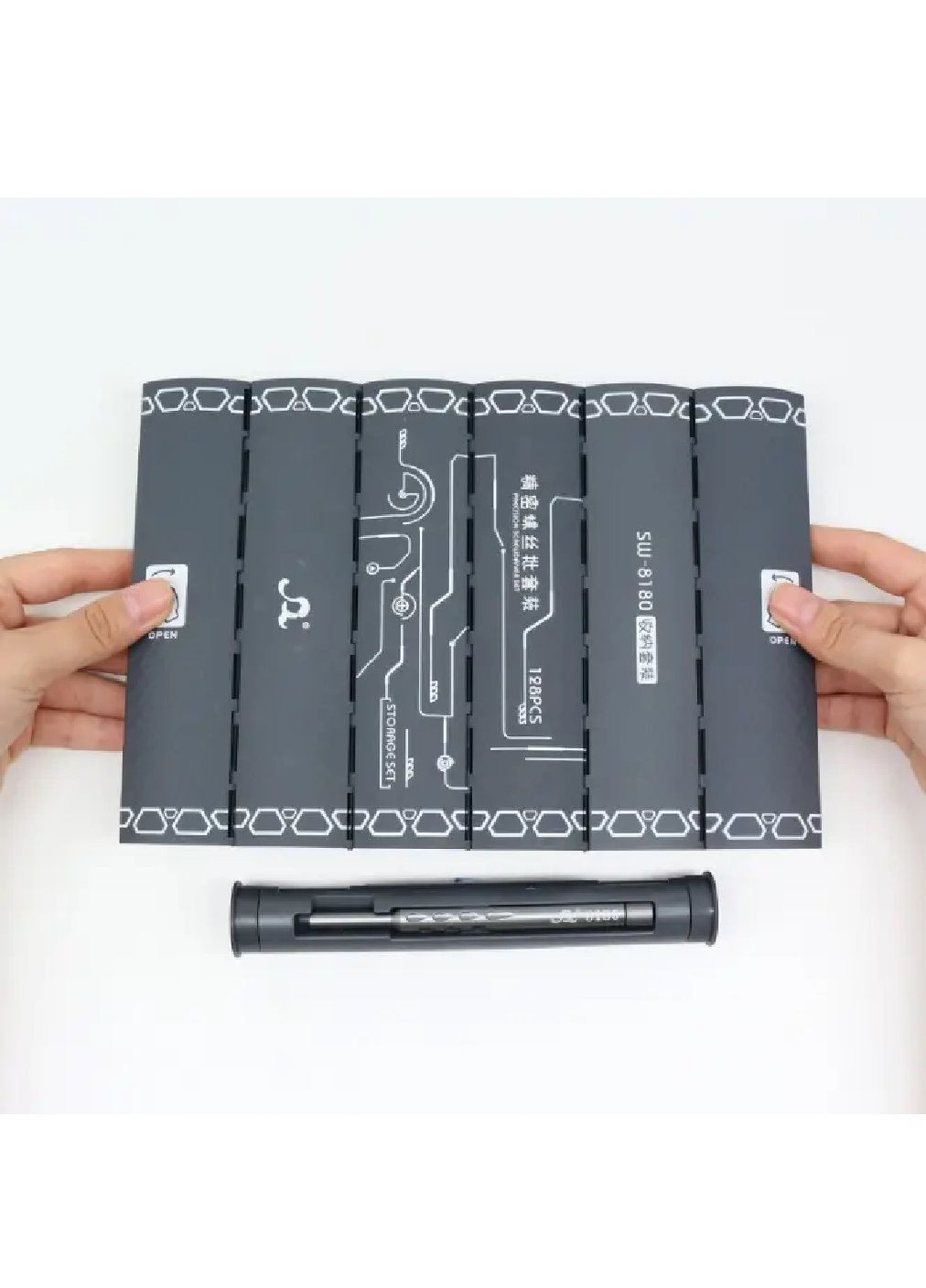 Складаний набір комплект інструментів з електричною викруткою для розбирання ремонту телефонів комп'ютерів 128 в 1 (479746-Prob) Unbranded (323190371)