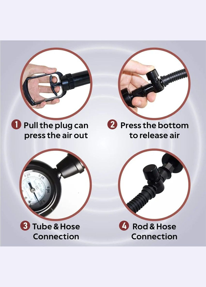 Вакуумна помпа зі стрілковим манометром і ручним насосом - CherryLove Men Powerup (332209623)