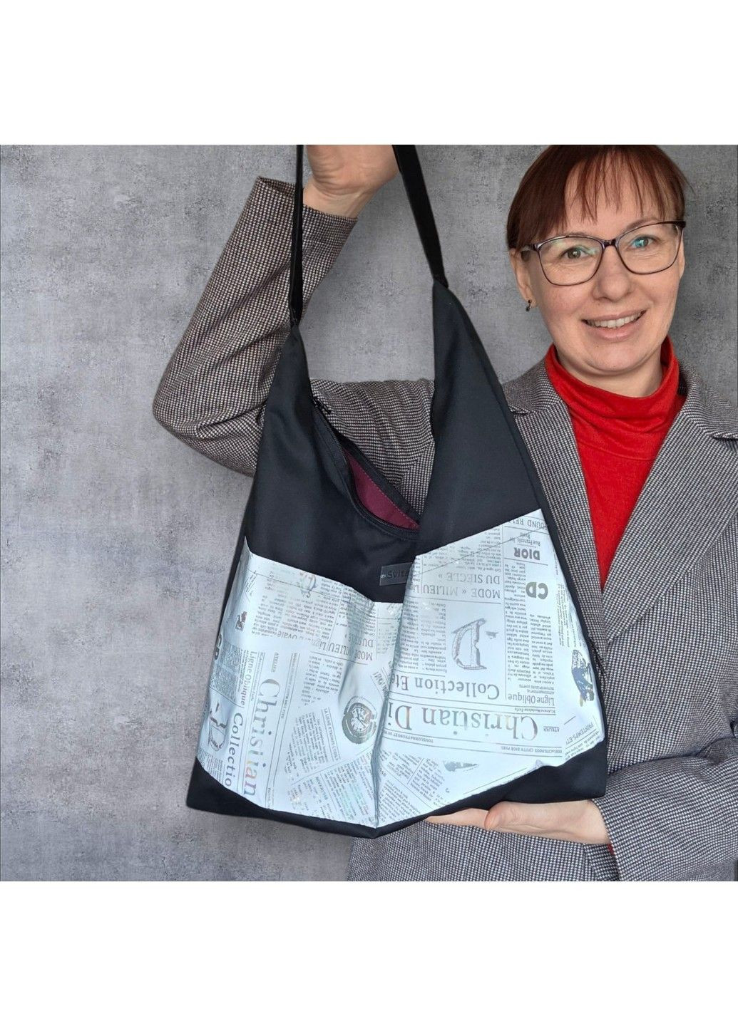 Женская сумка Svitashka Hobo Светоотражающие карманы. Через плечо. Черная No Brand (327100810)