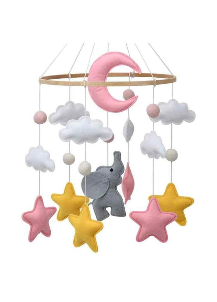 Дитячий мобіль для немовлят на ліжечко A1 музичний заводний з м'якими іграшками з фетру (Soft-35) No Brand (347590456)