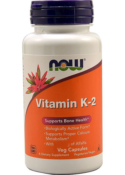 Желатинові капсули "Вітамін К2" Vitamin K-2 100 mcg 100шт (809492-142464) Now Foods (369797844)
