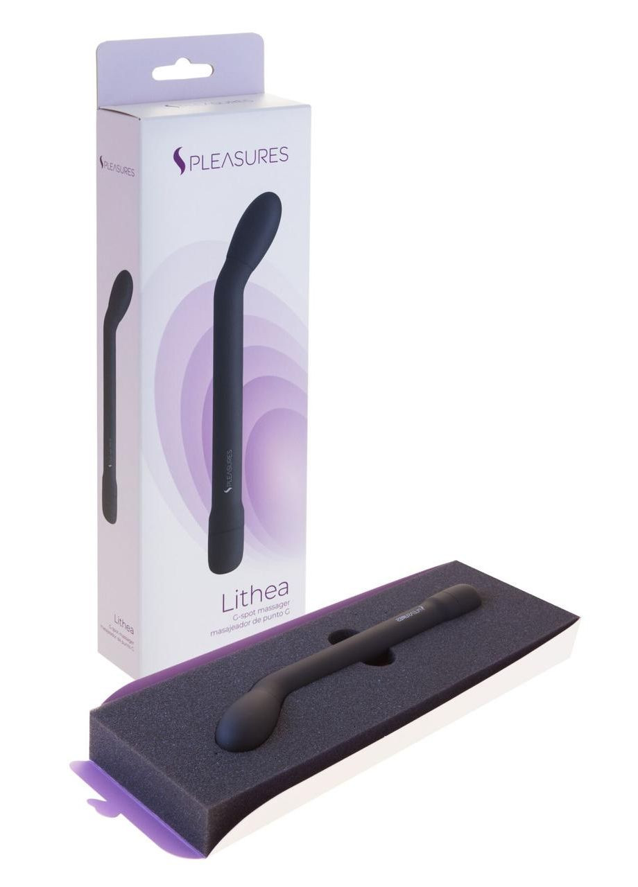 Тонкий вибратор для точки G S Pleasures Lithea Black, 7 режимов No Brand (366877598)