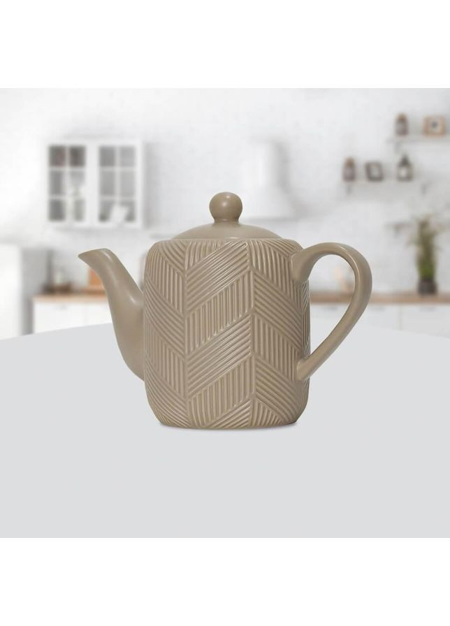 Чайник для заварювання (заварник) керамічний для чаю Geometry Beige 800 мл (MR-20004-08) Maestro (362459183)