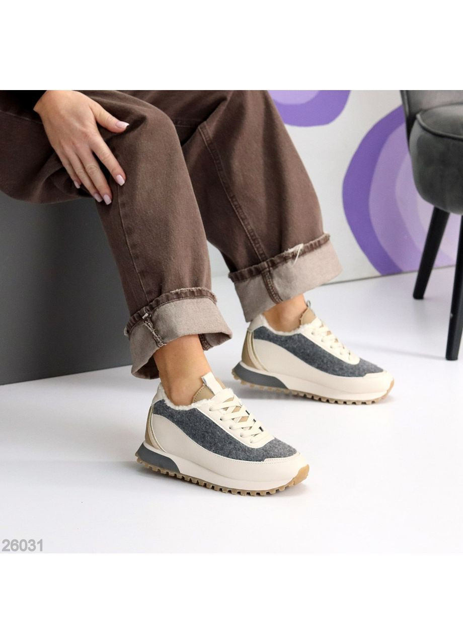 Зимние кроссовки Helen бежевые зима (370813403)