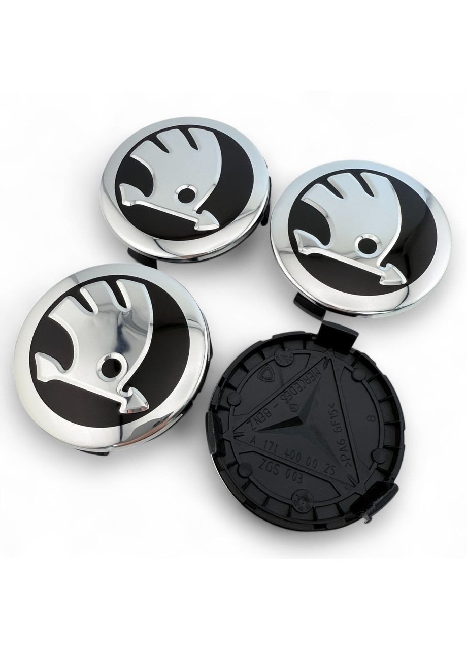 Ковпачки в диски 75/68 (Для дисків Mercedes) заглушка для дисків Шкода (4 шт.) No Brand (364958865)