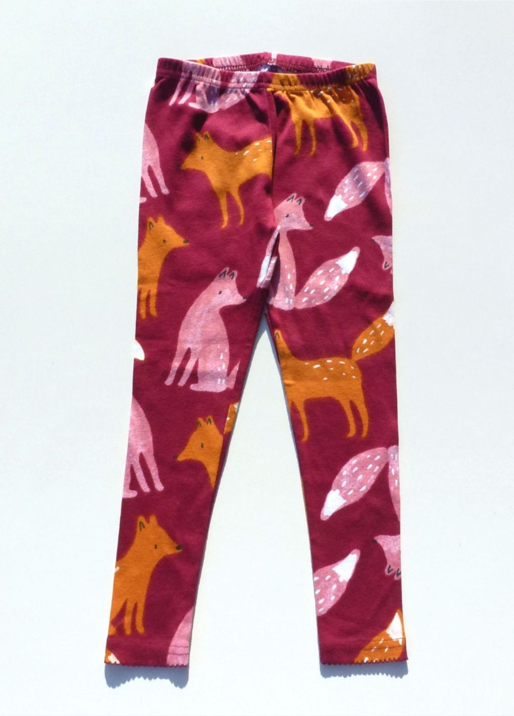 Бордова всесезон піжама (лонгслів+штанці) для дівчинки, з лисичками, 104 см Carter's