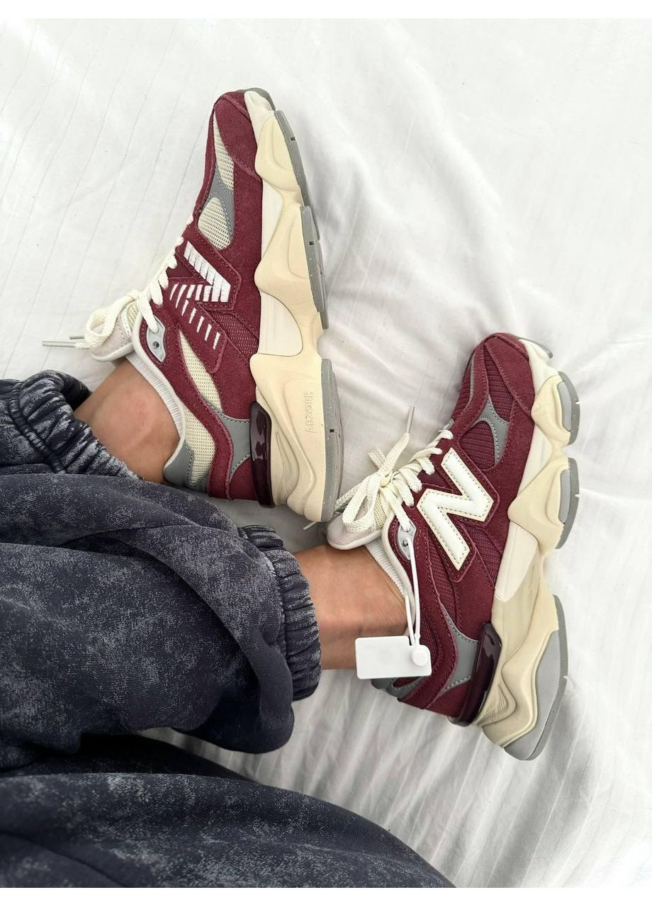 Белые демисезонные кроссовки мужские new balance 9060 washed burgundy нью беланс 9060 No Brand