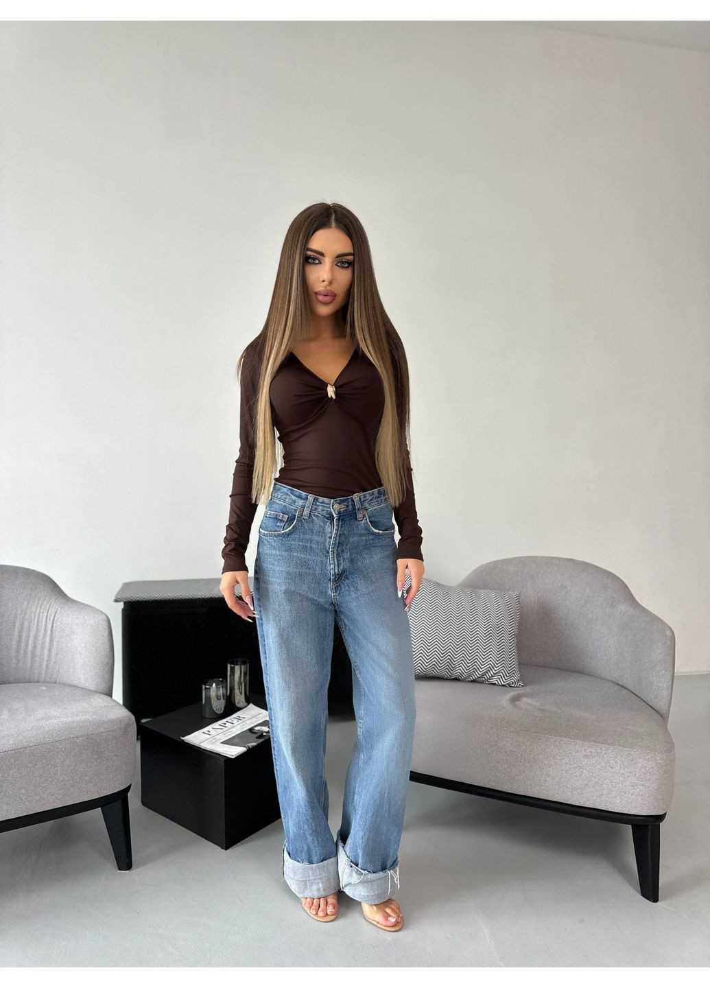 Лонгслив из микродайвинга с акцентной деталью — ЗАМЕР В ОПИСАНИИ DK/DL Мода без кордонів (369899472)