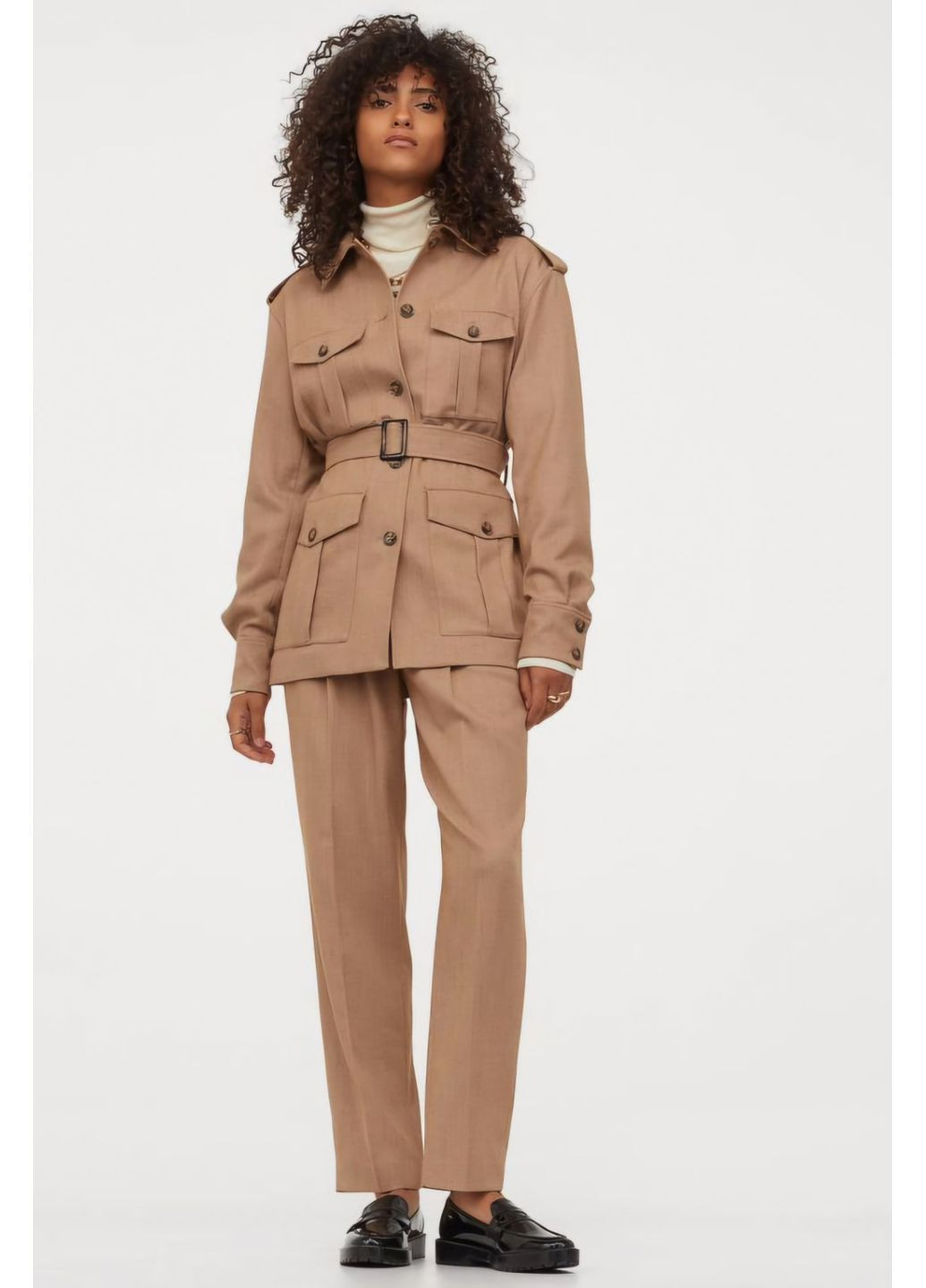 Бежевое демисезонное Полупальто H&M