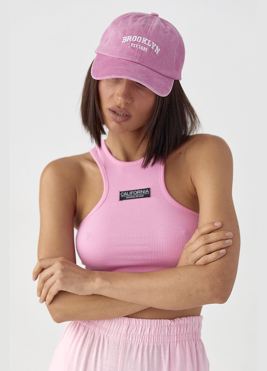 Приталенный женский топ в рубчик Lurex (334451584)