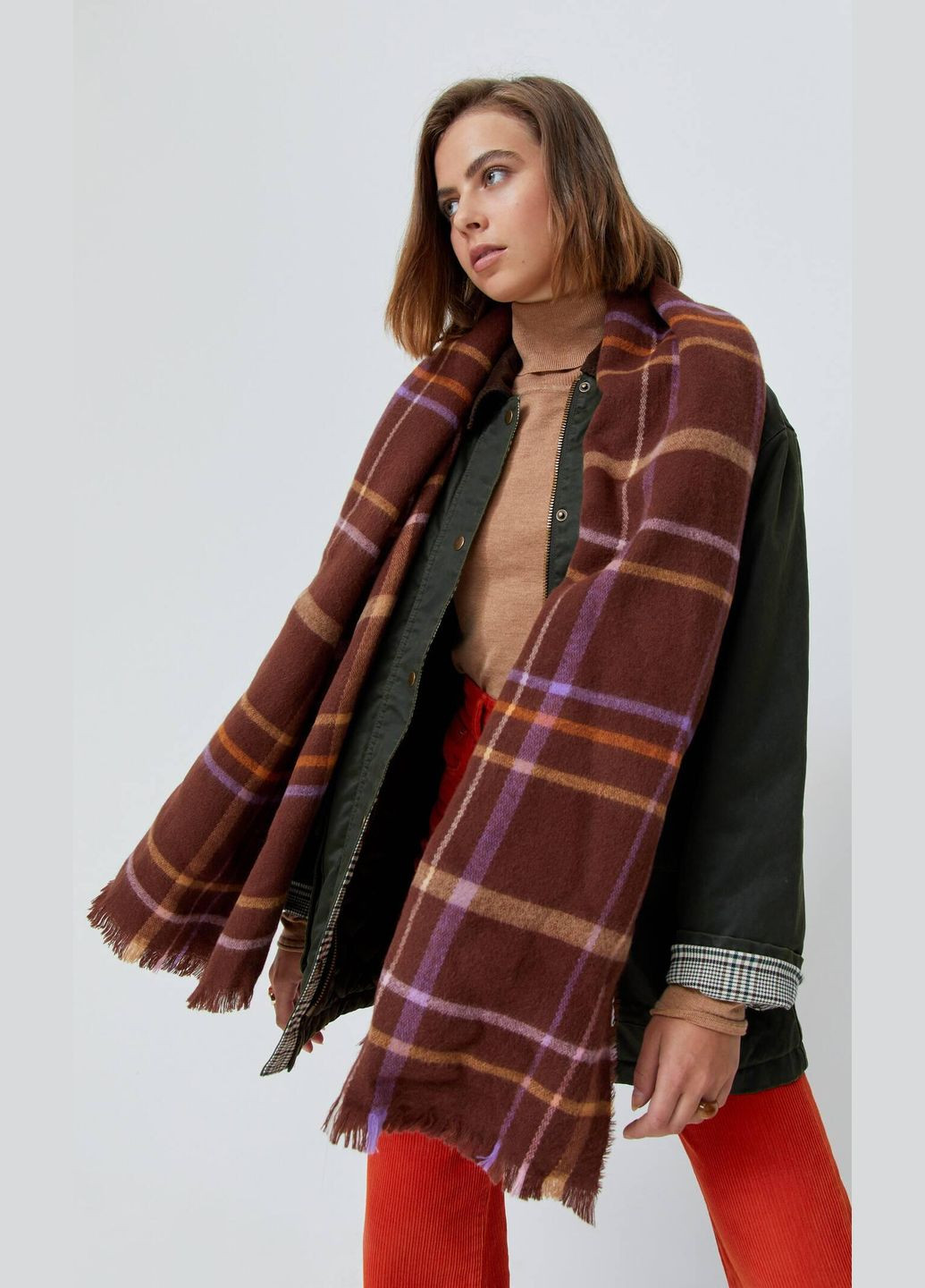 Шарф,коричневий в візерунки, Stradivarius (312488749)