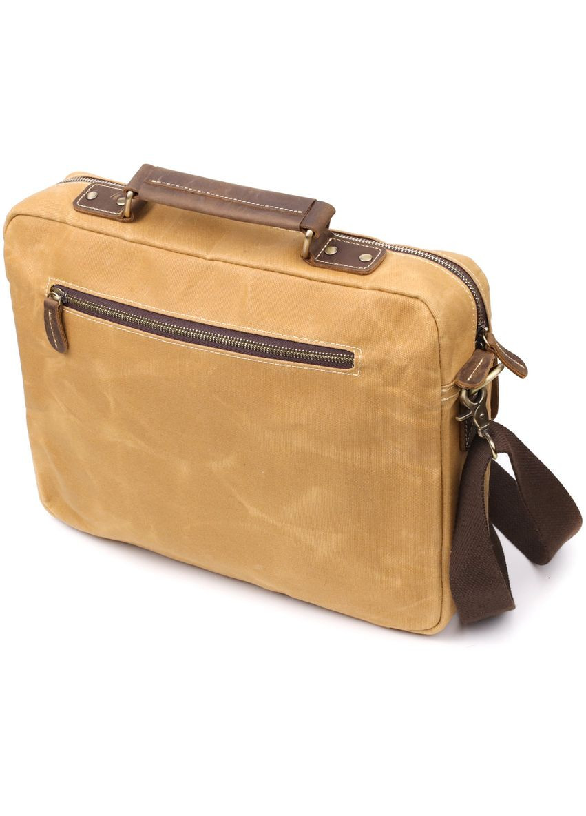 Стильний портфель з якісного текстилю зі шкіряними вставками 20874_1 Світло Vintage (366880529)