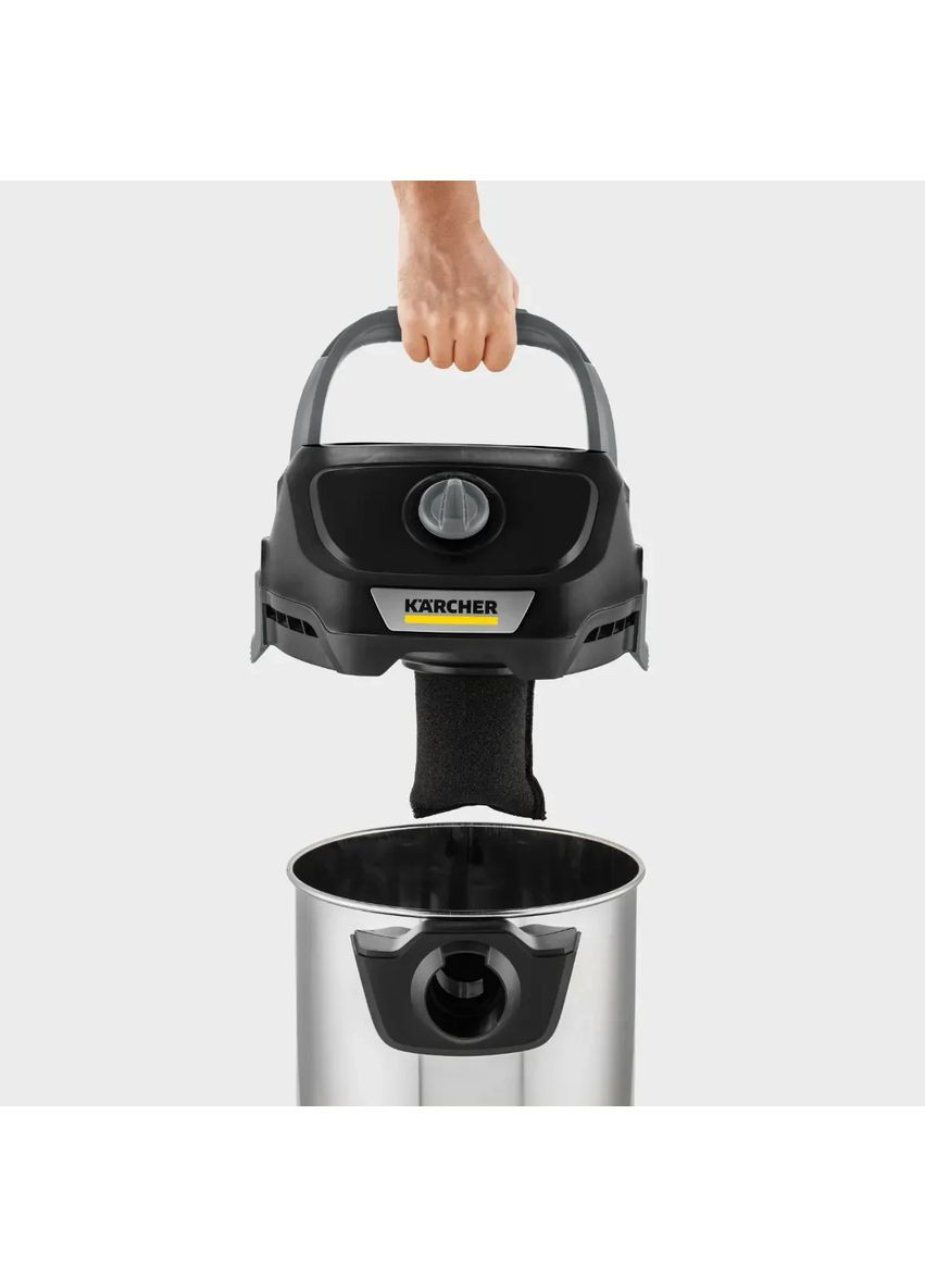 Пилосос вологого / сухого прибирання WD 3 S V-17/4/20, 1000W, ємність з нержавіючої сталі 17 л, KARCHER (362668737)
