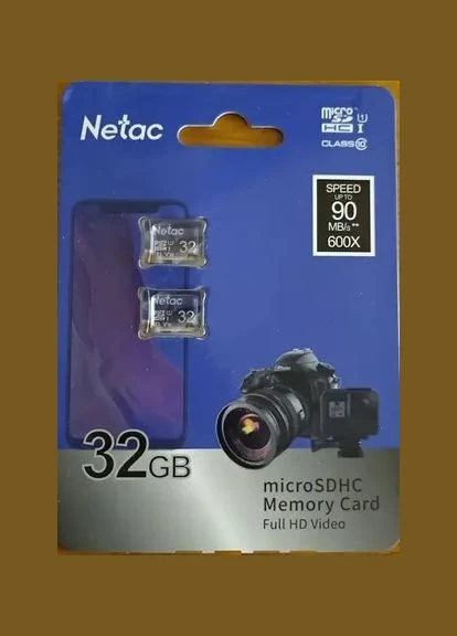 Карты памяти - набор из 2 штук - Netac microSD 32 GB (A1 U1 V10 P500) Netac Technology (378182848)