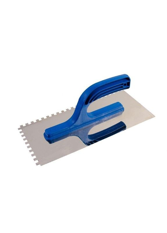 Терка нержавійка зубчаста з пластиковою ручкою 125х270 мм, зуб 8х8 мм, Україна AD (361149860)