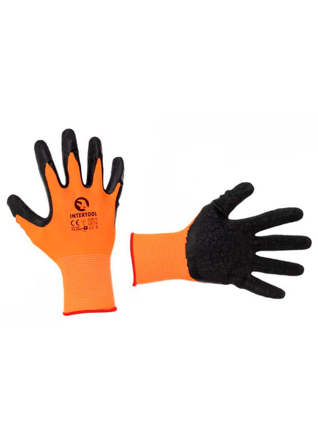 Перчатки рабочие защитные латексные рифленые для средних нагрузок 11" (12 шт.) Intertool (361447243)