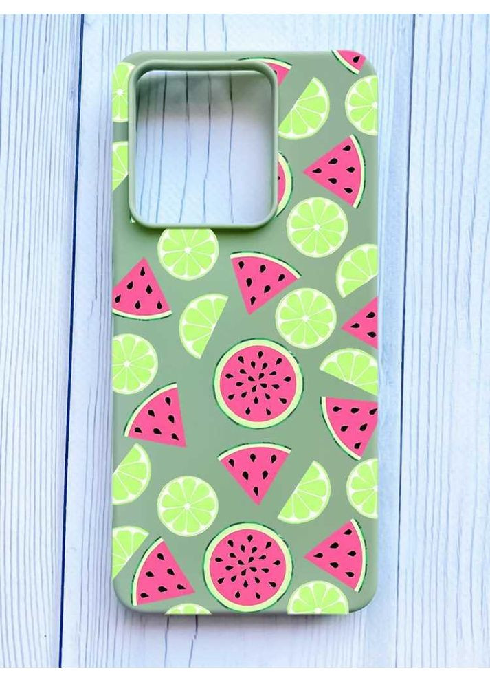 Матовий оливковий чохол на Xiaomi Redmi Note 13 Pro 5G Кавуни и лайм (принт 345) Creative (355407667)