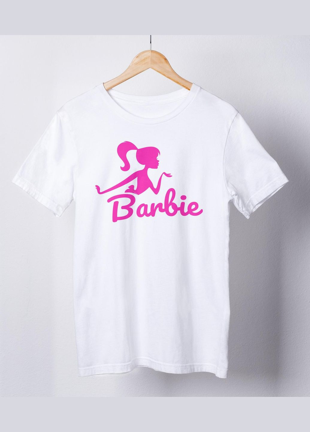 Біла всесезон футболка жіноча із принтом "barbie" з коротким рукавом Vakko