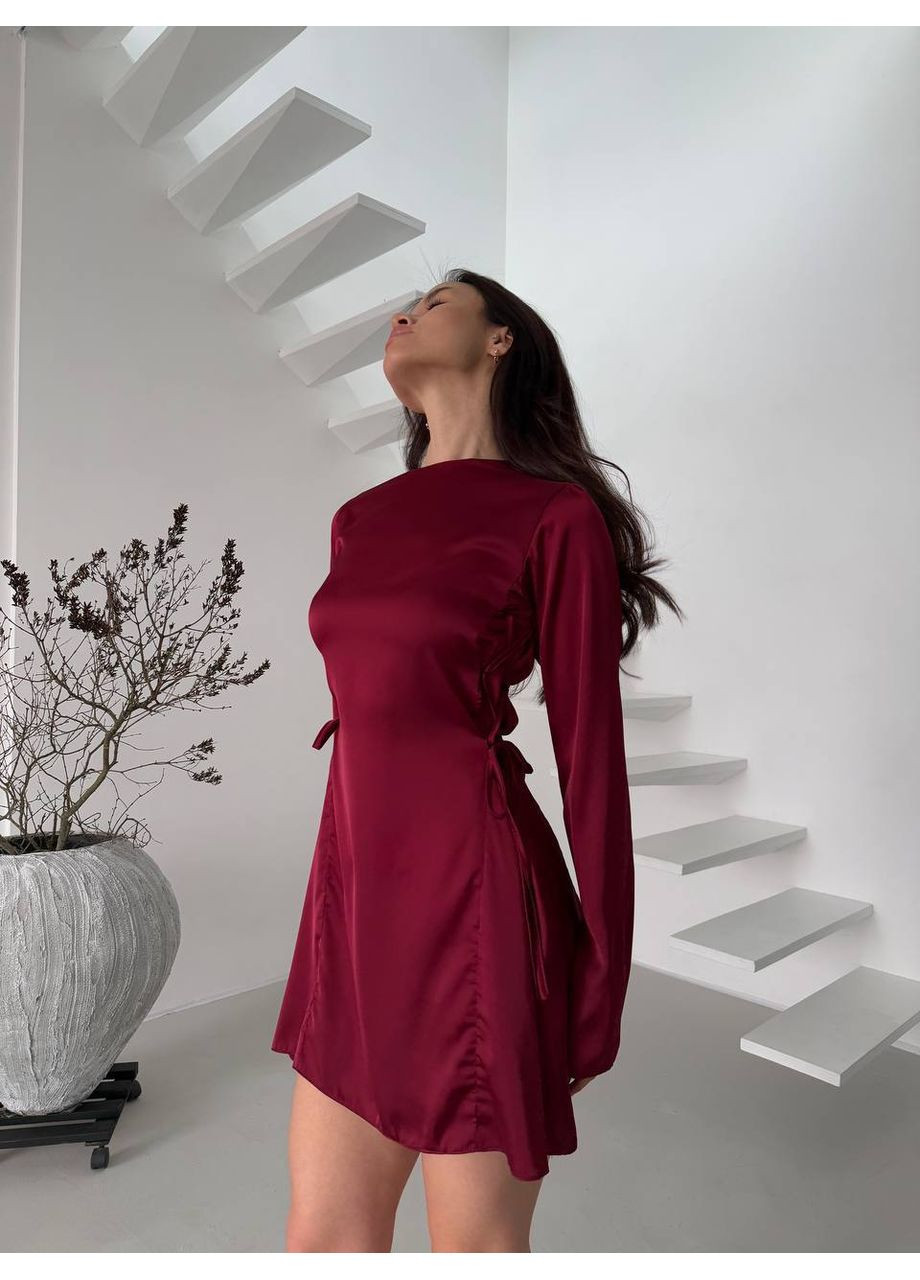 Бордовое вечернее воздушное платье из армани шелка – нежность и элегантность 💫 (замеры в описании) Vione однотонное
